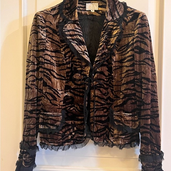 Vintage Y2K Alberto Makali Brown and Black Blazer with Swarovski stones - Picture 1 of 9